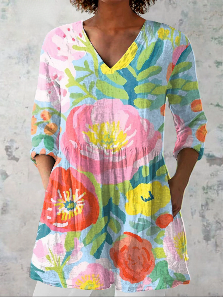 Helene Long V-Neck Blouse