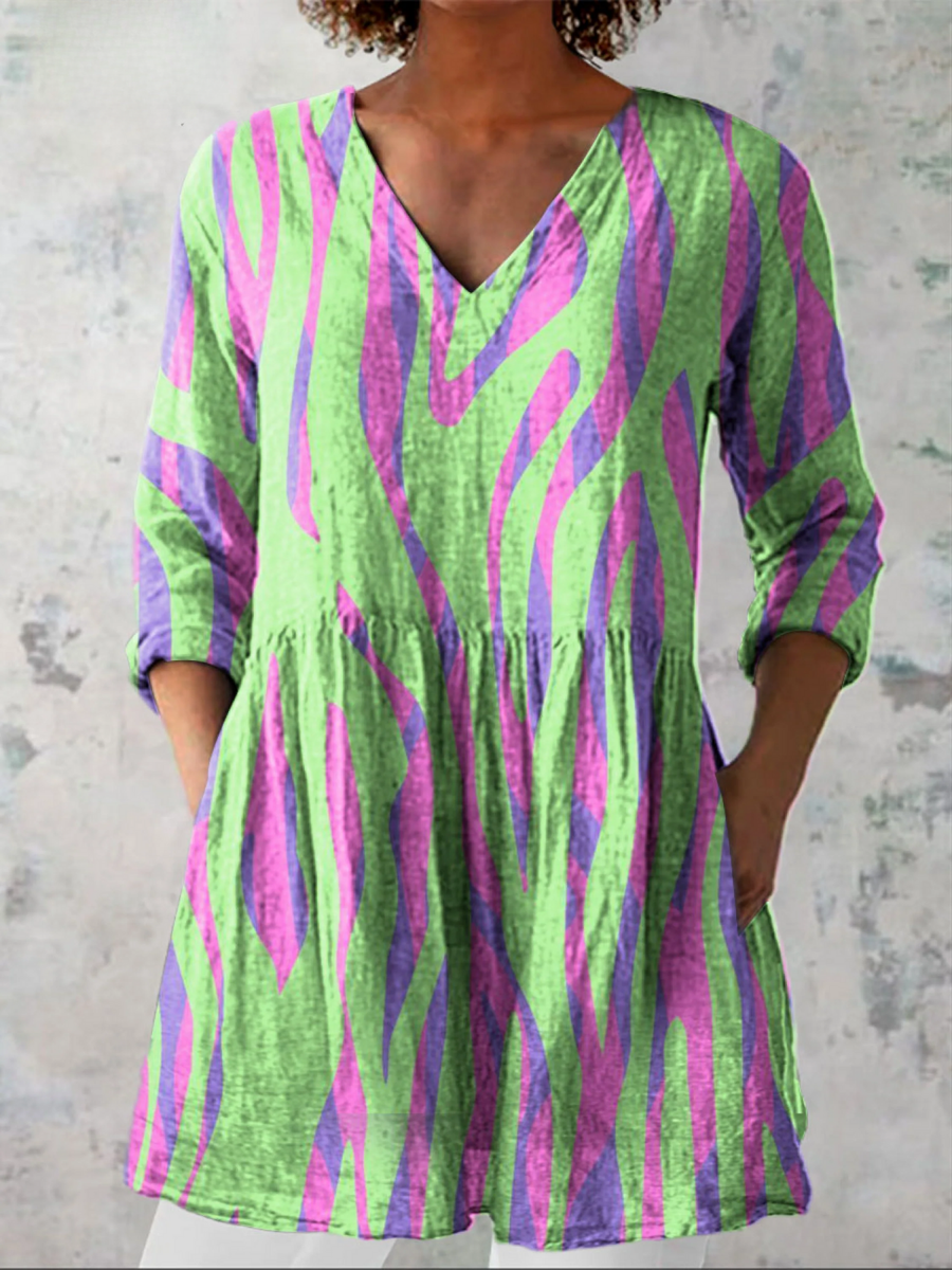 Oceane Long V-Neck Blouse
