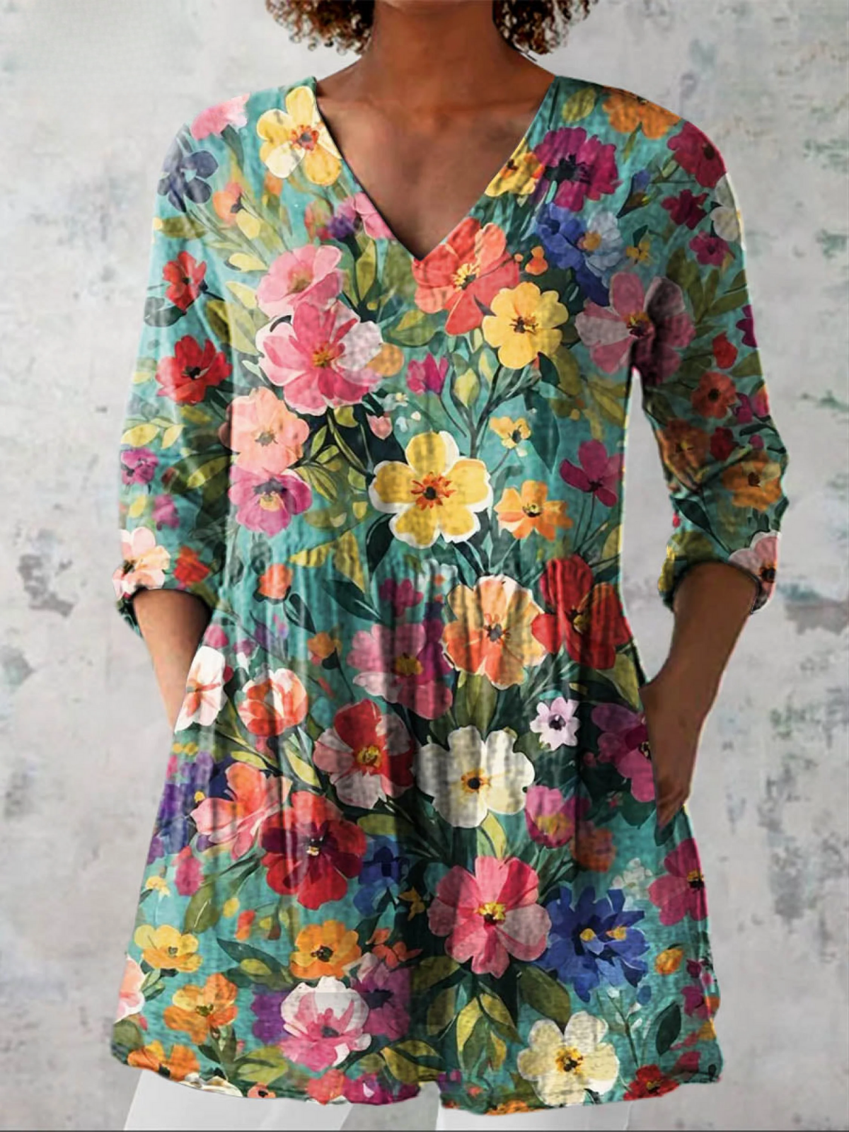 Nora Long V-Neck Blouse