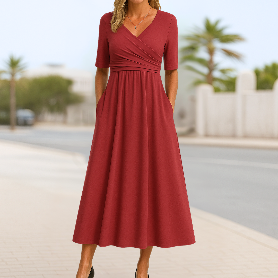 Talia | Crossed Sleeve Dress