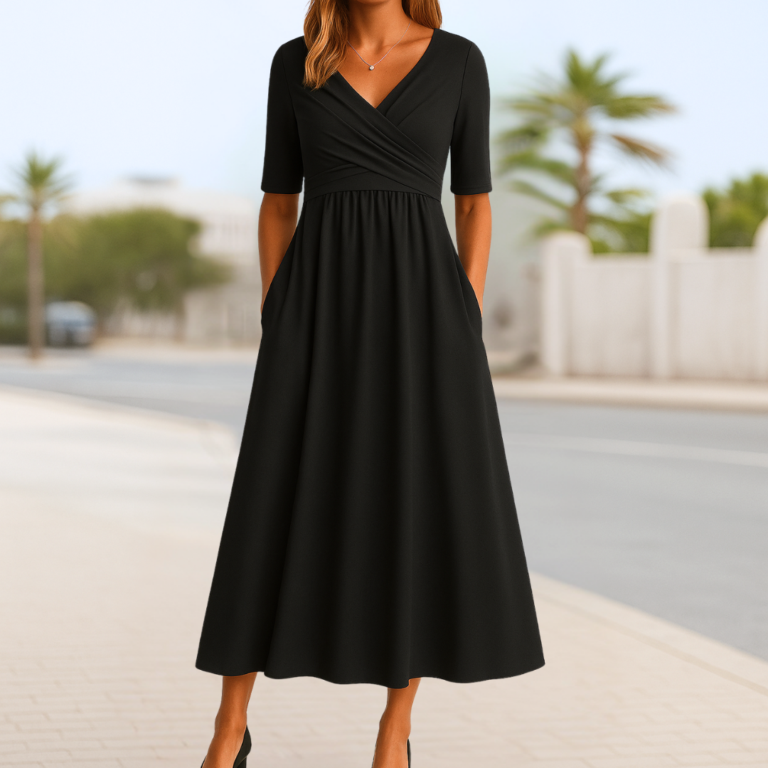 Talia | Crossed Sleeve Dress