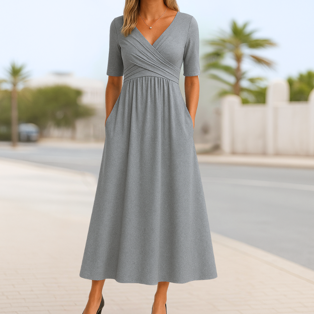 Talia | Crossed Sleeve Dress