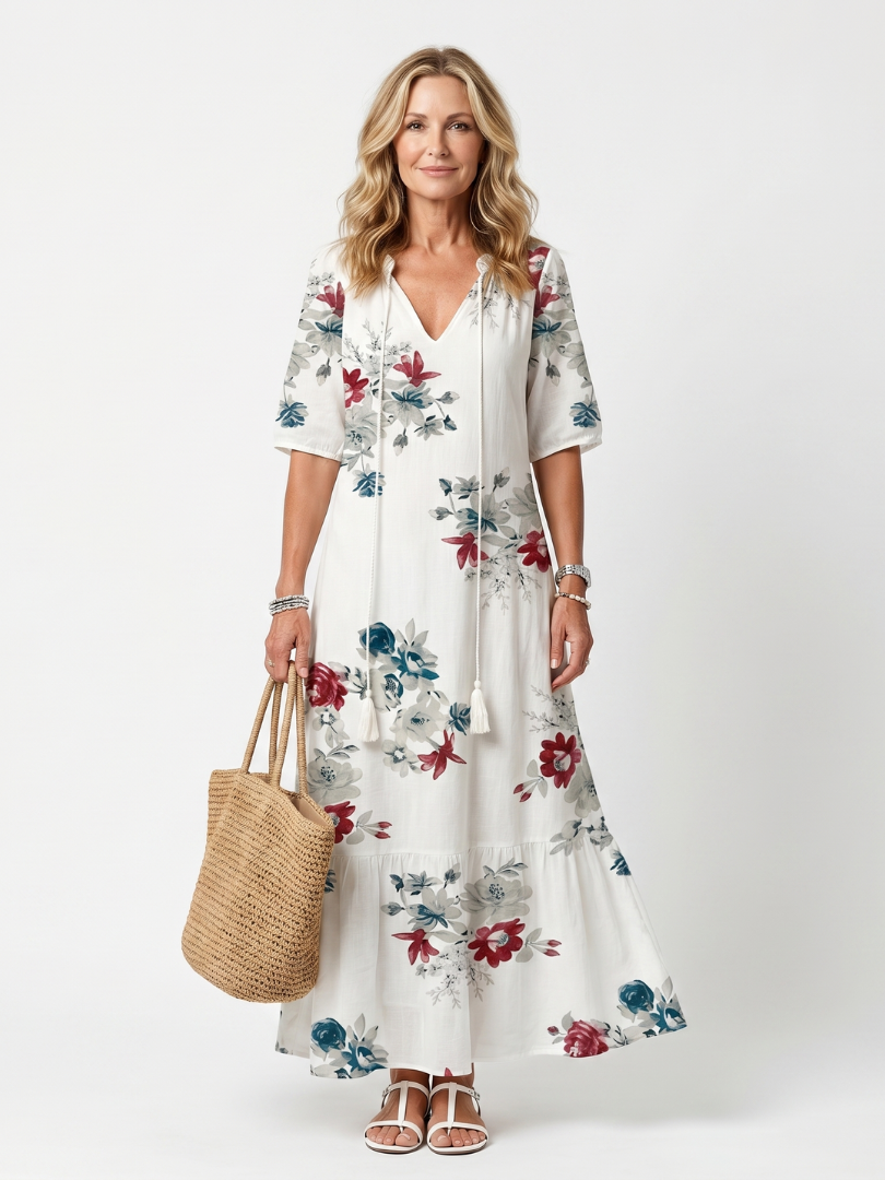 Maeva Floral Tassel Midi Dress