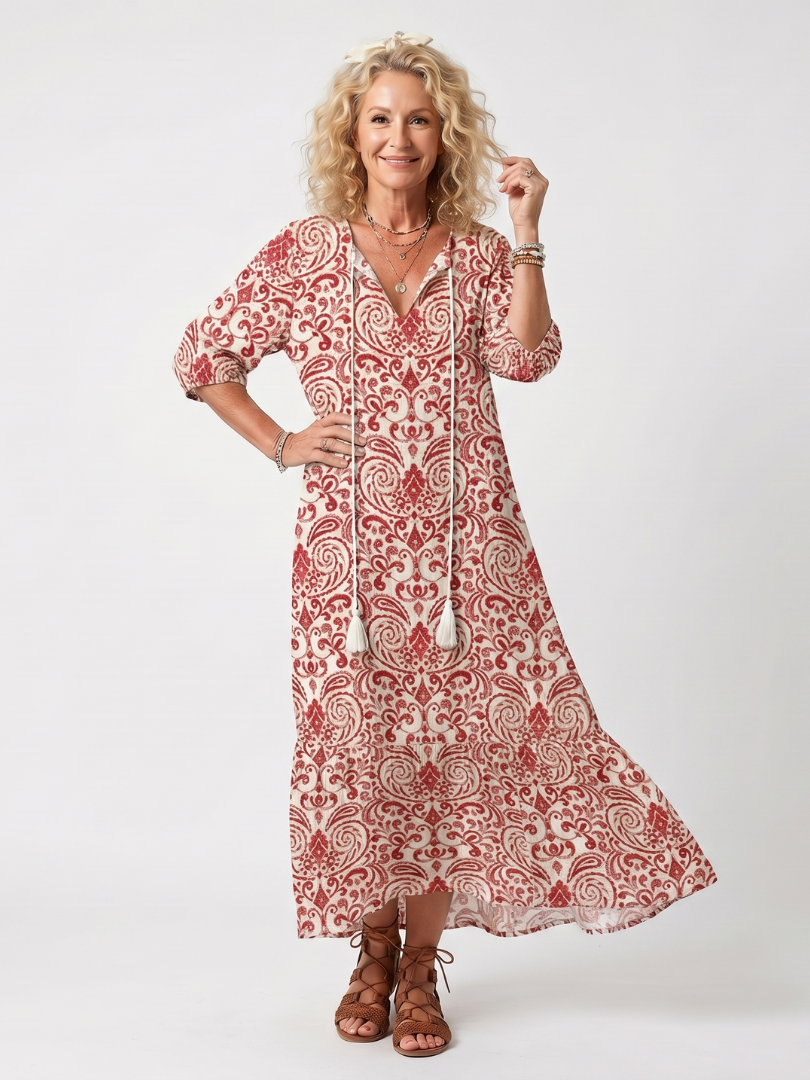 Noelle Ornate Tassel Midi Dress