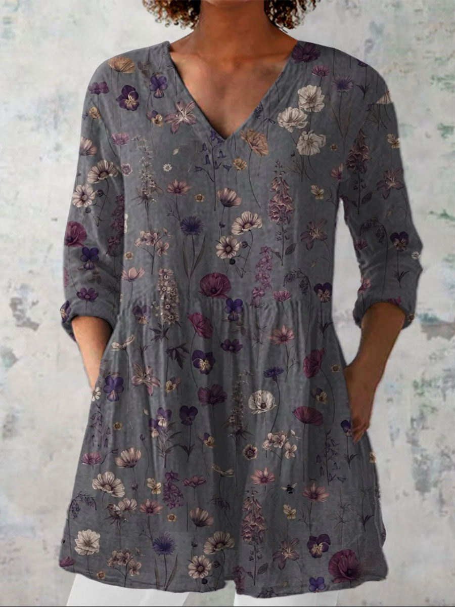 Audrey Long Sleeve V-Neck Blouse