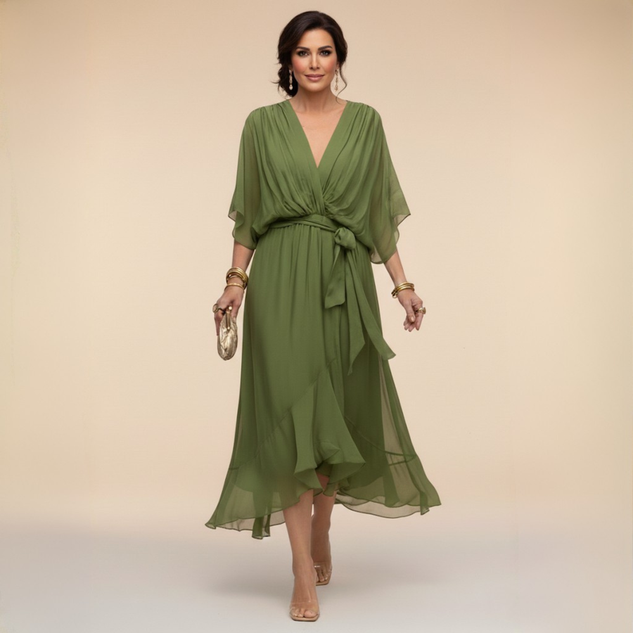 Monica™ | Elegant V-Neck Dress