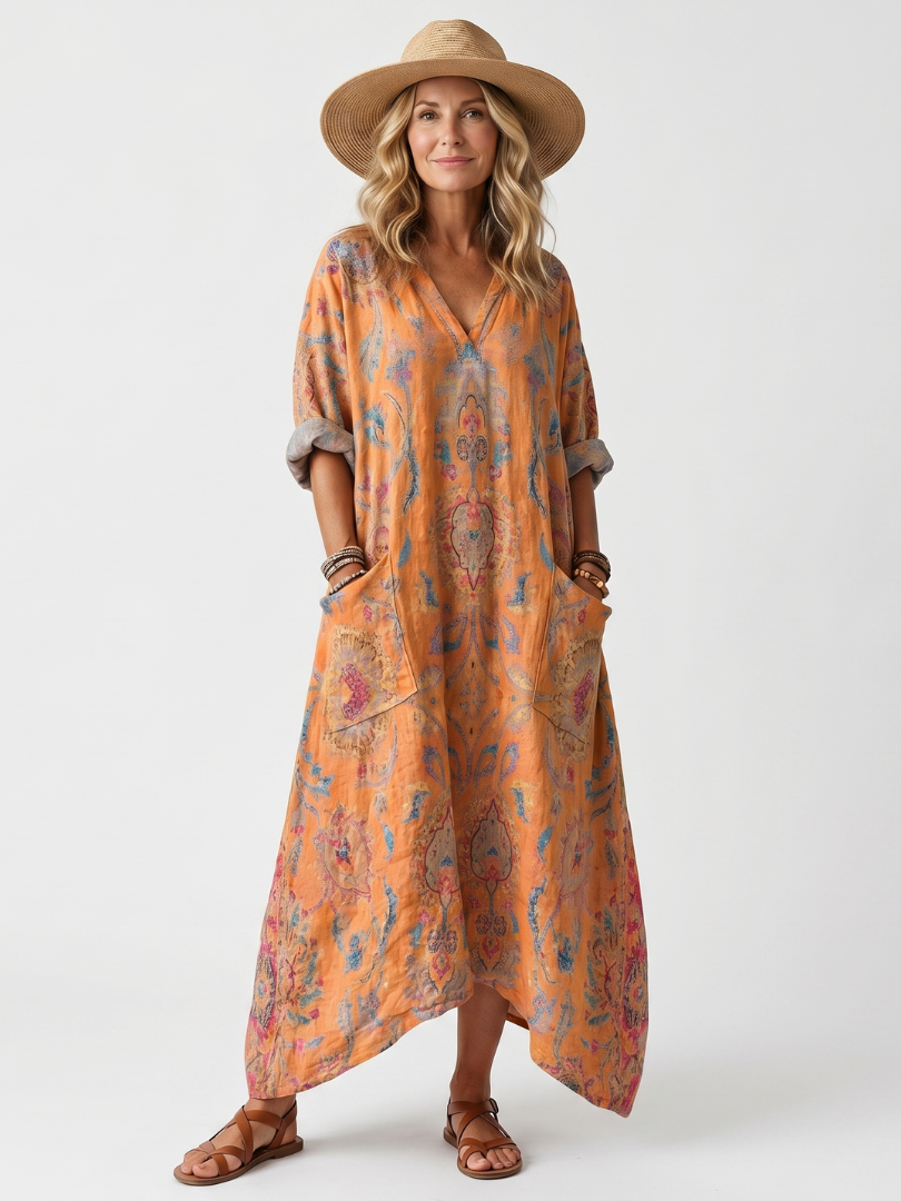 Remi Notch Neck Midi Dress