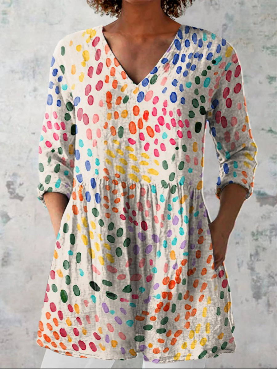 Pauline Long V-Neck Blouse