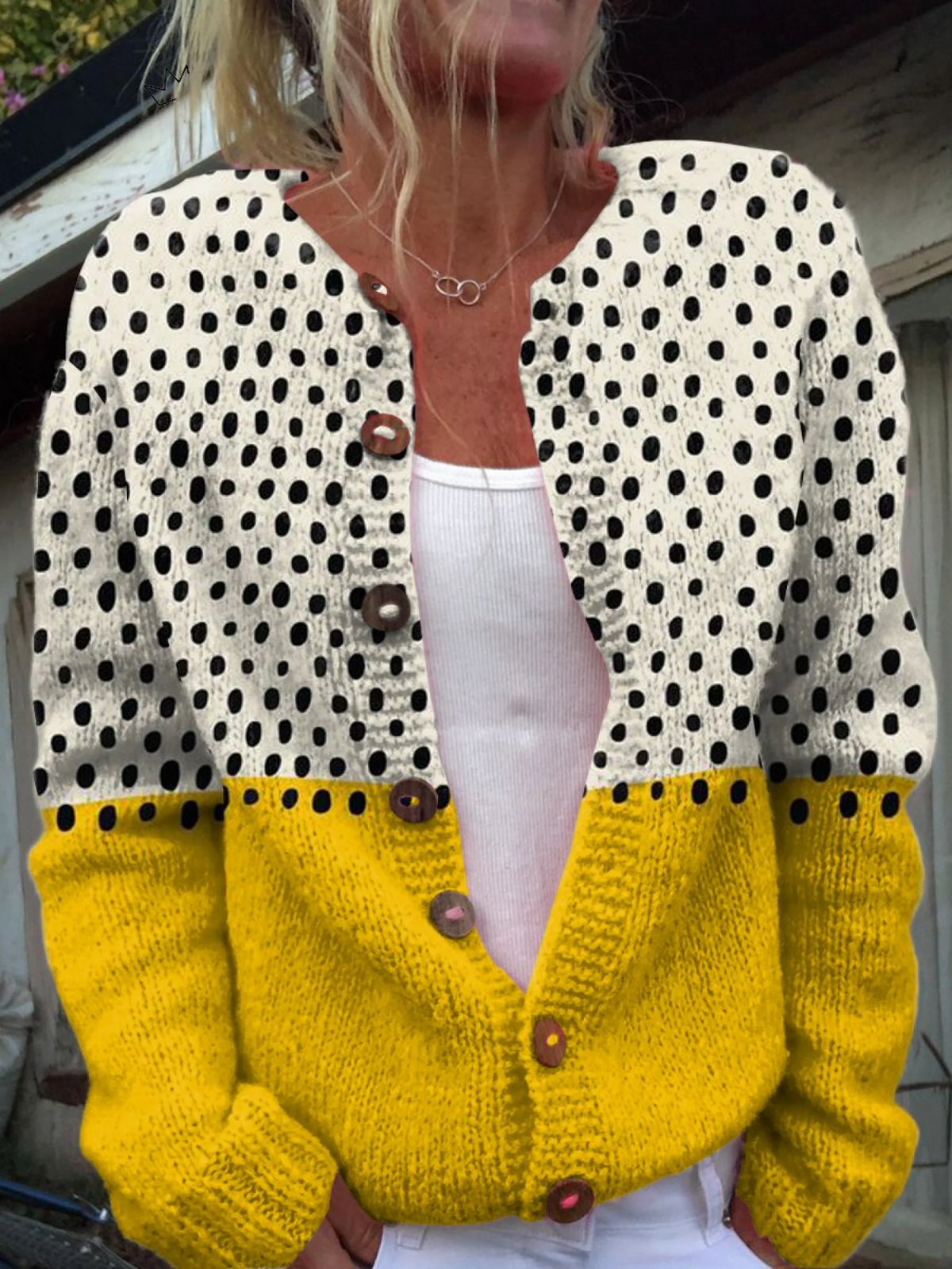 Dagmar Vintage Colourblock Cardigan