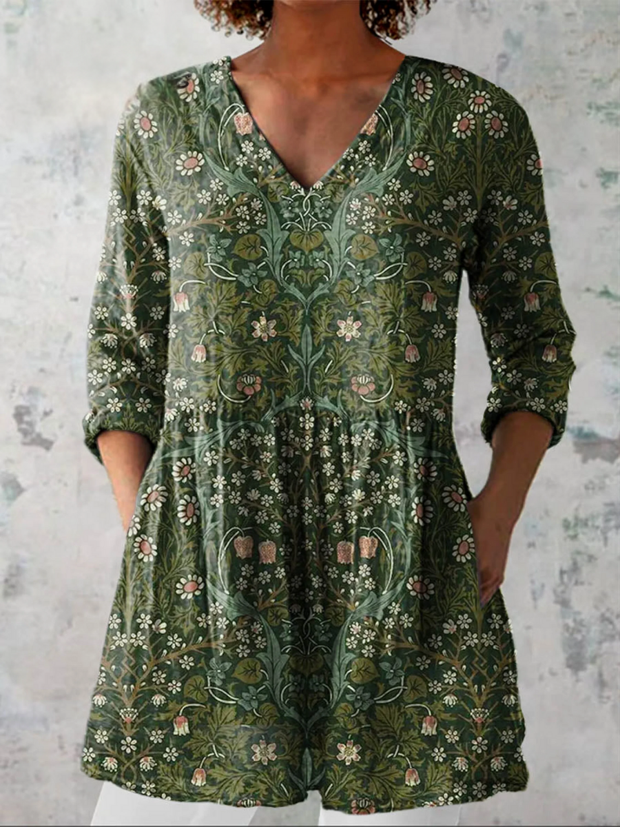 Julie Long V-Neck Blouse