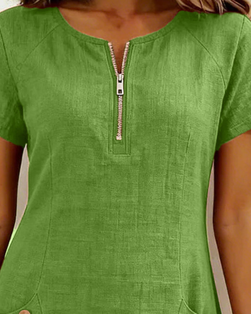 Emma Cotton Dress with Zipper Closure