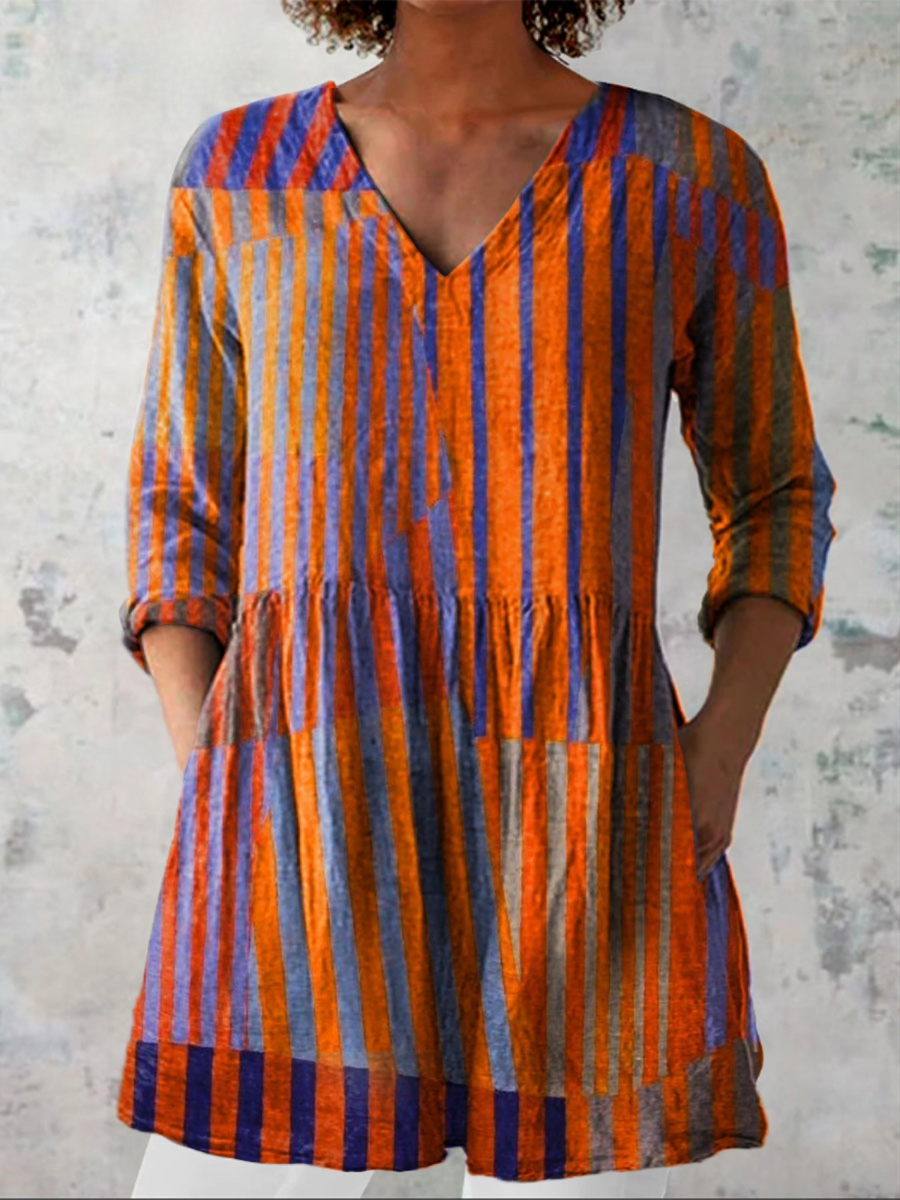 Nadia Long V-Neck Blouse
