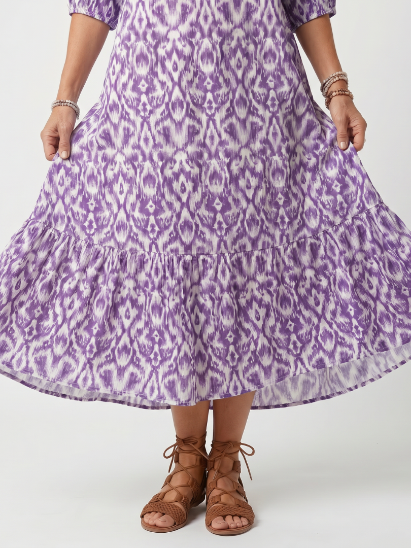 Penelope Printed Tassel Midi Dress