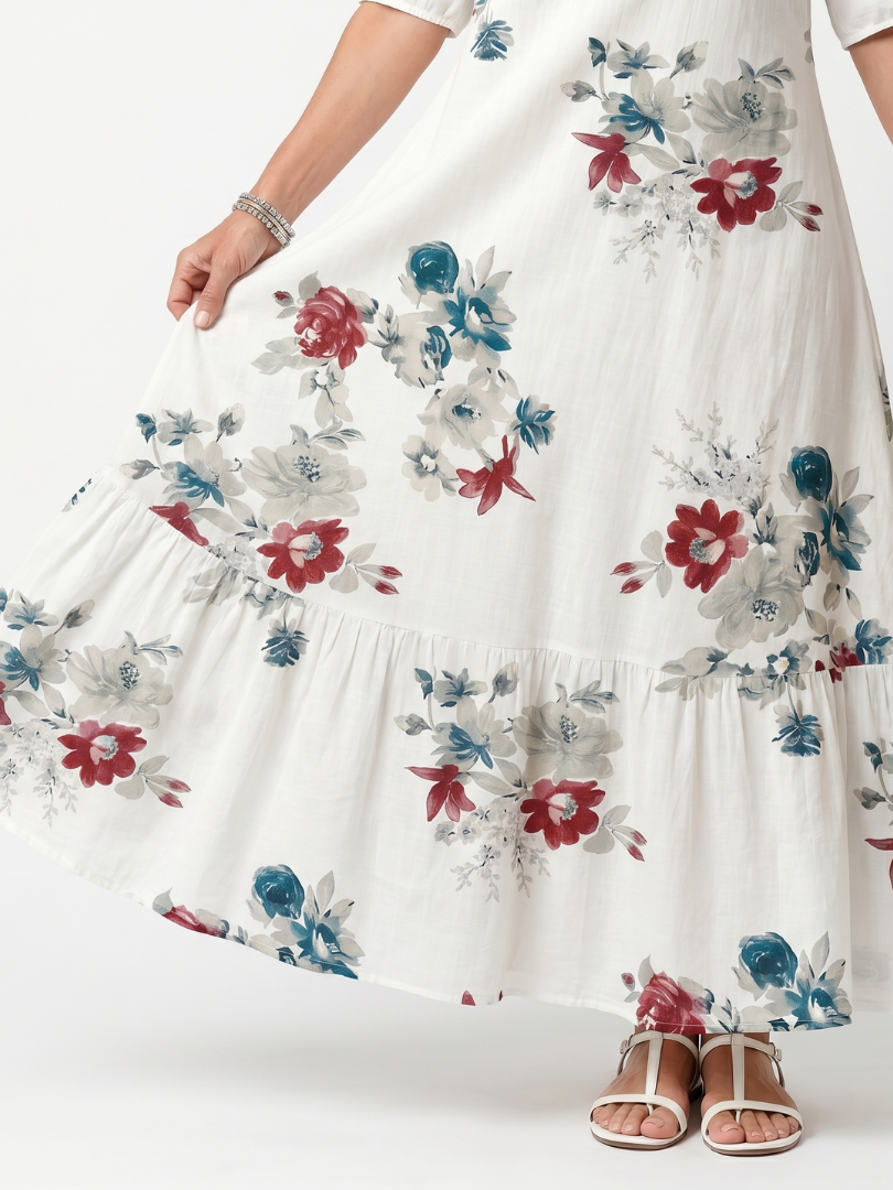 Maeva Floral Tassel Midi Dress