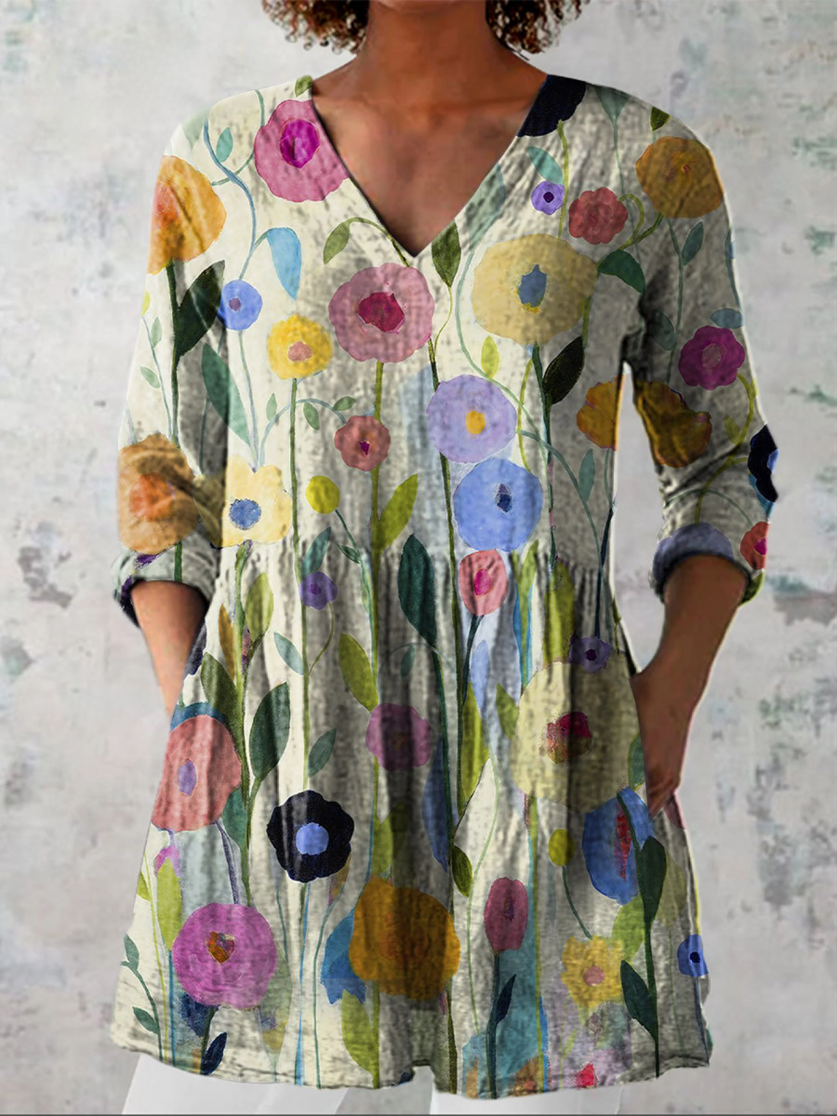Louise Long V-Neck Blouse