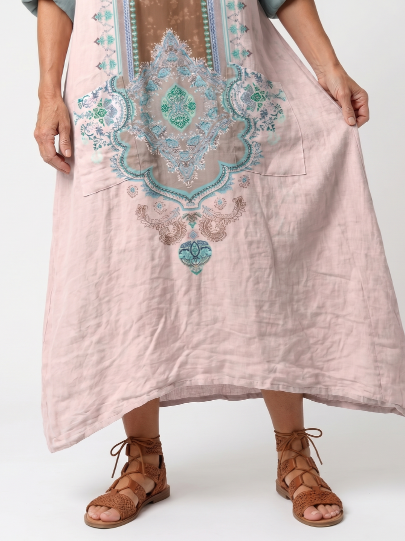 Kenza Designer Panel Midi Dress