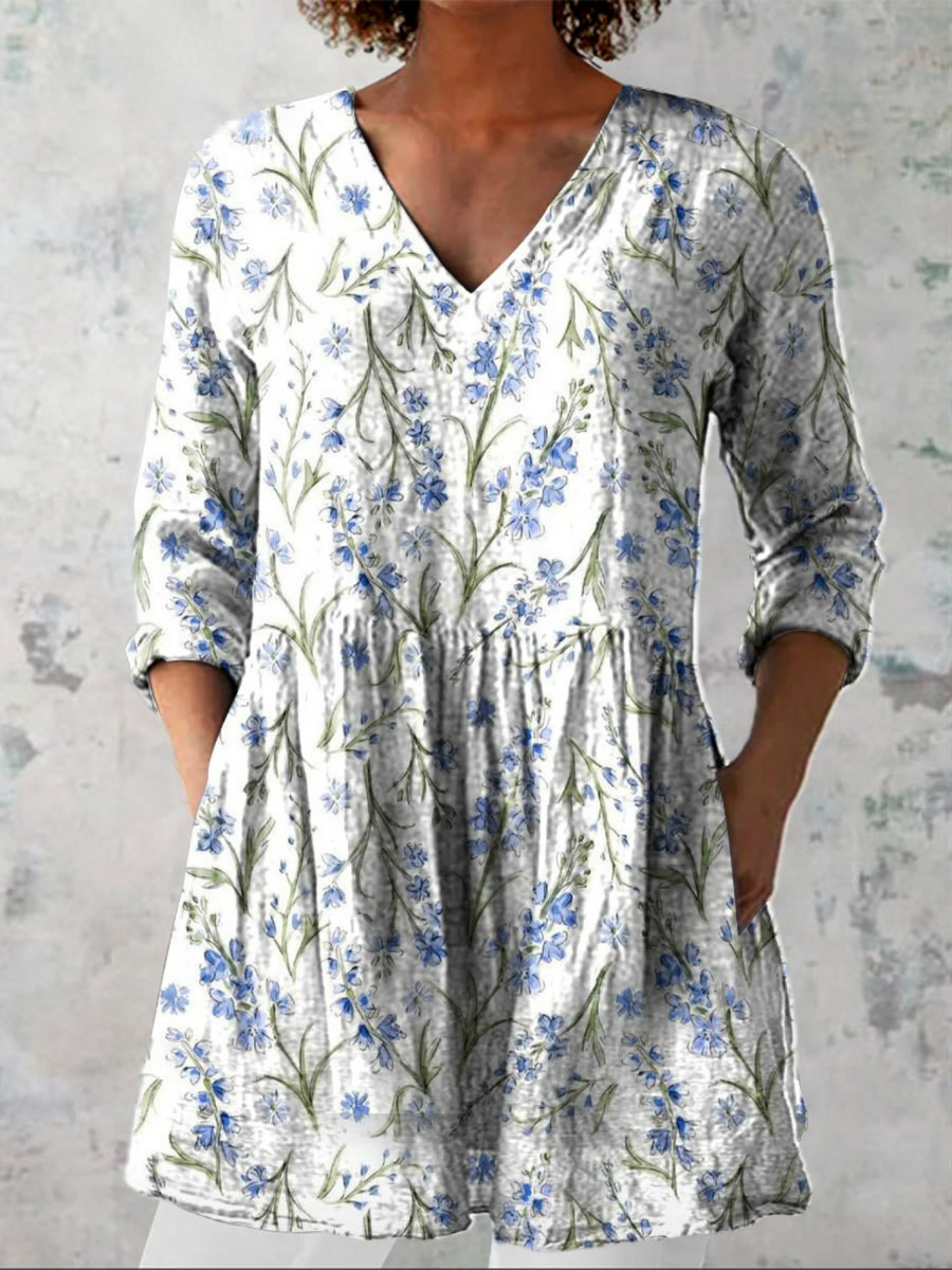 Jeanne Long V-Neck Blouse