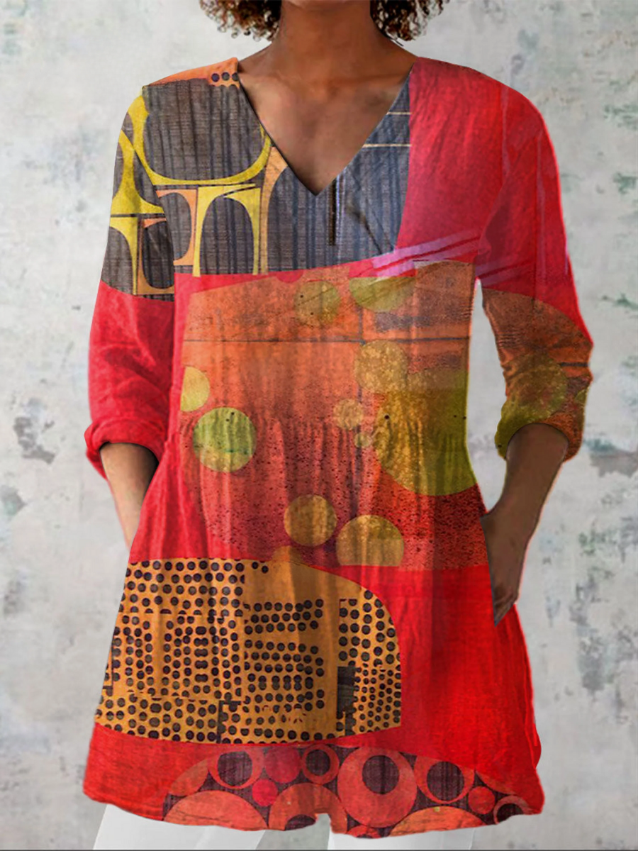 Lucie Long V-Neck Blouse