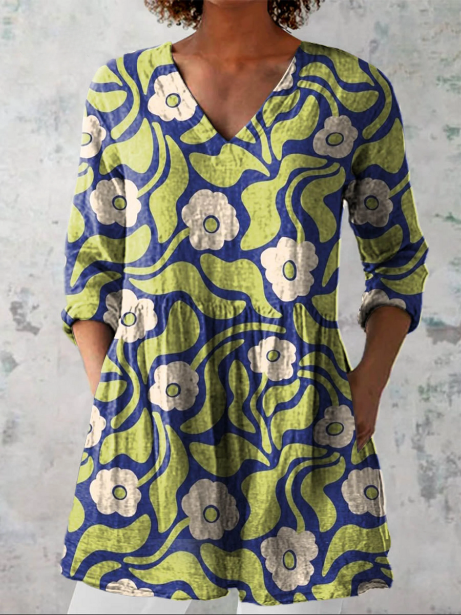 Elodie Long V-Neck Blouse