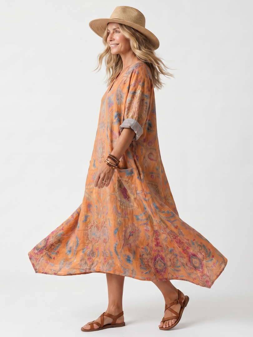 Remi Notch Neck Midi Dress