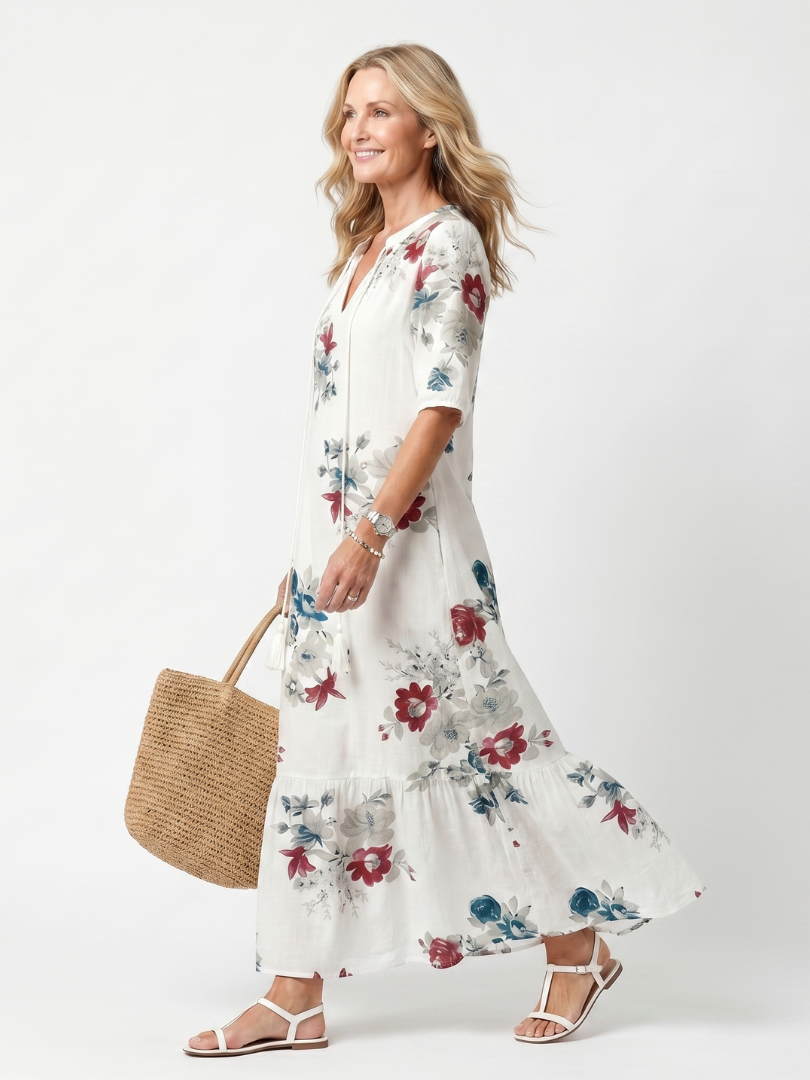 Maeva Floral Tassel Midi Dress