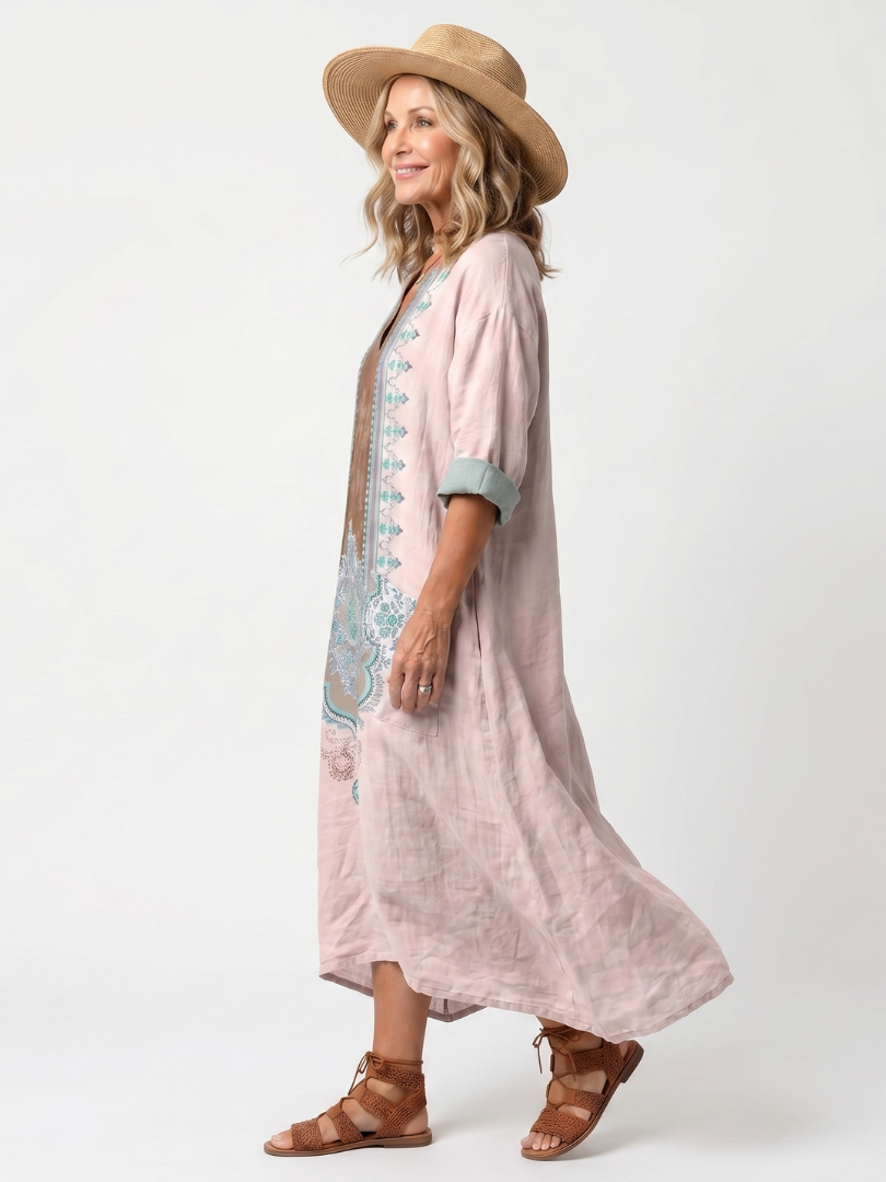 Kenza Designer Panel Midi Dress