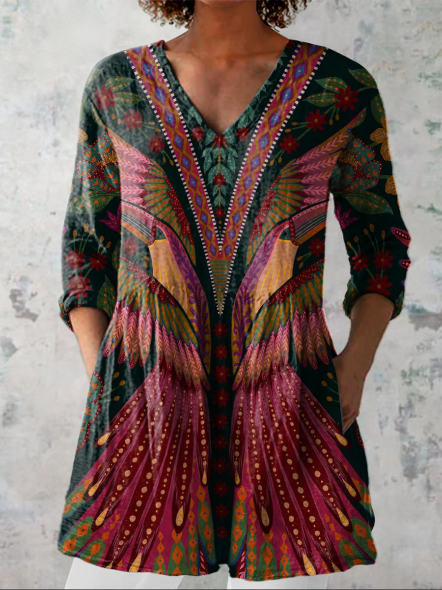 Manon Long V-Neck Blouse