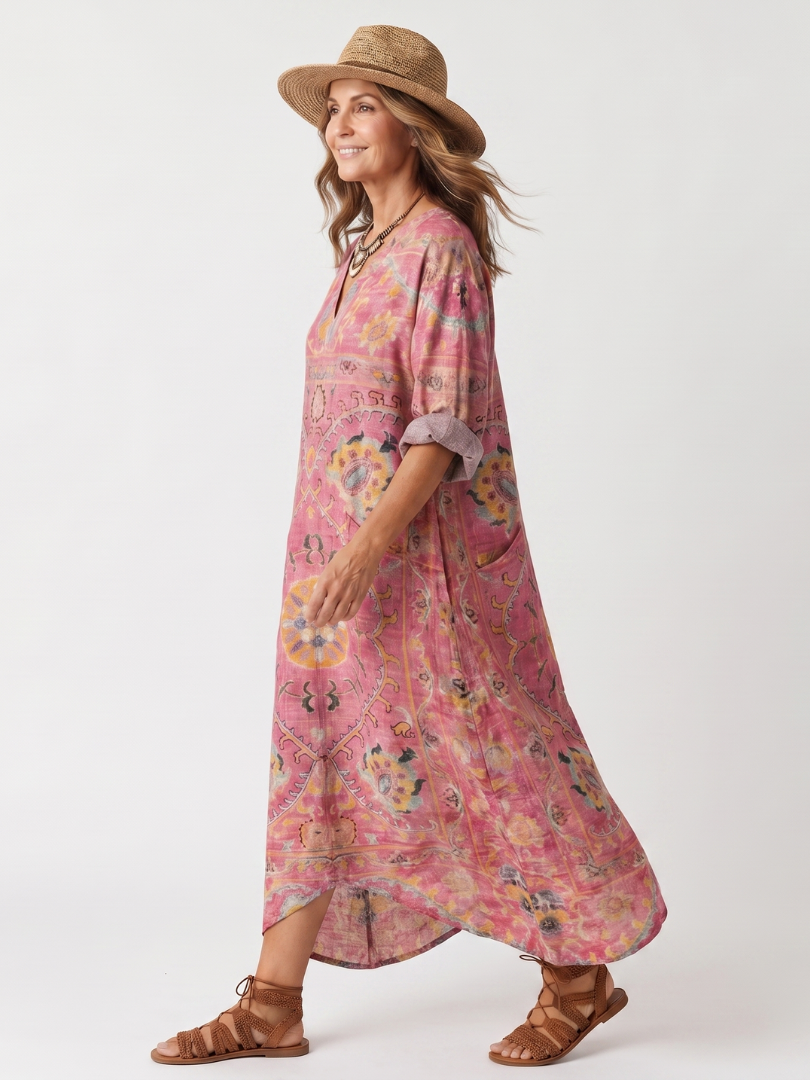 Tilda Abstract Print Midi Dress
