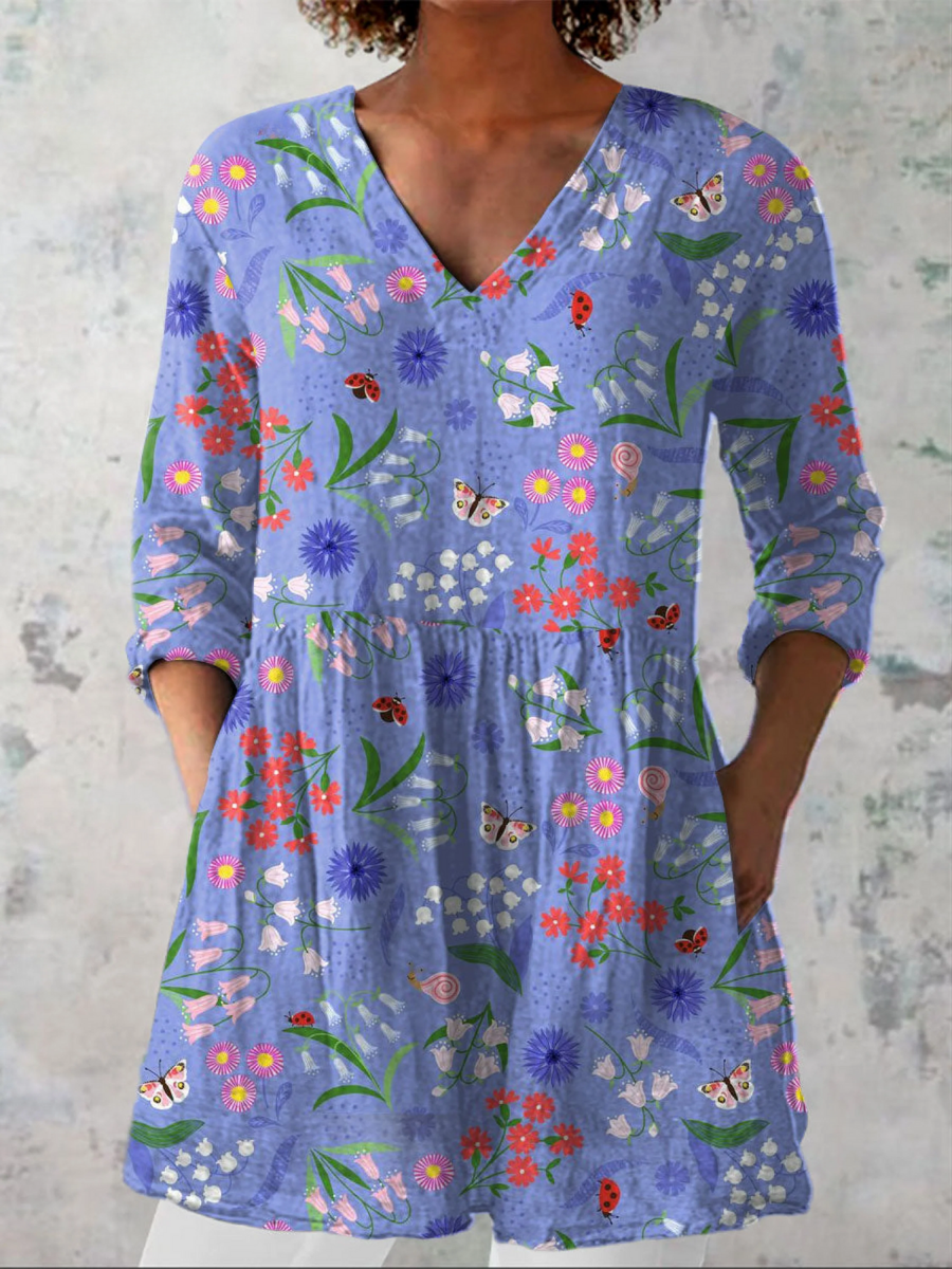 Aline Long V-Neck Blouse