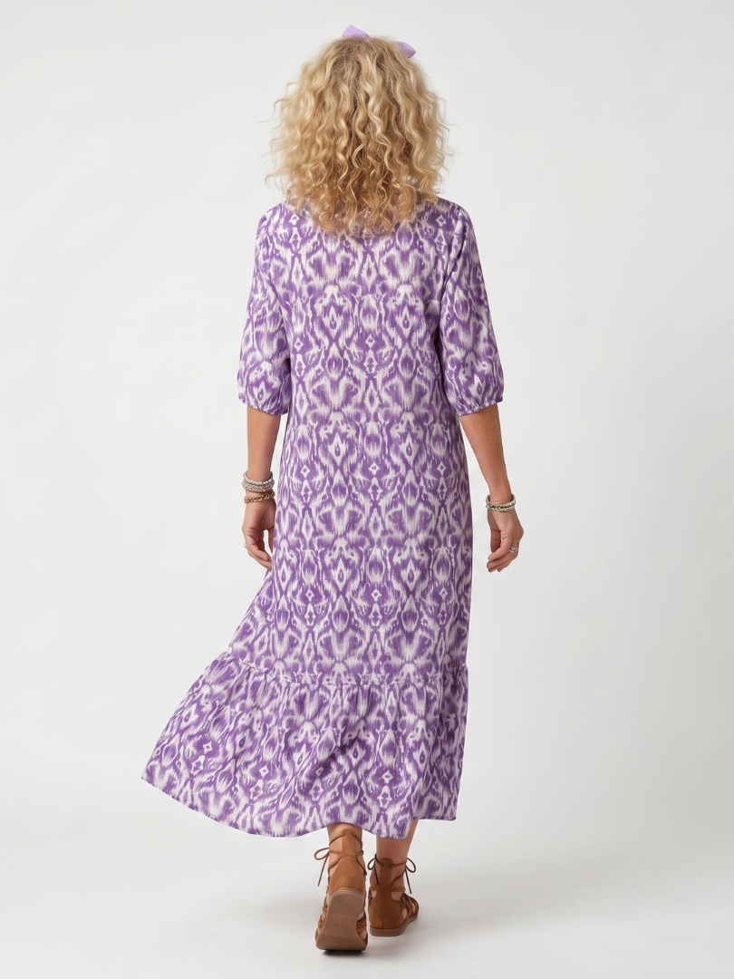 Penelope Printed Tassel Midi Dress