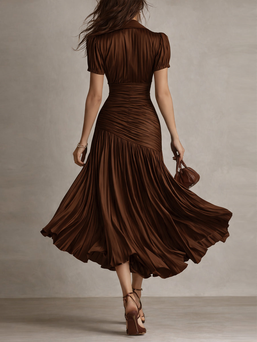 Adriana Striped Satin Midi Dress