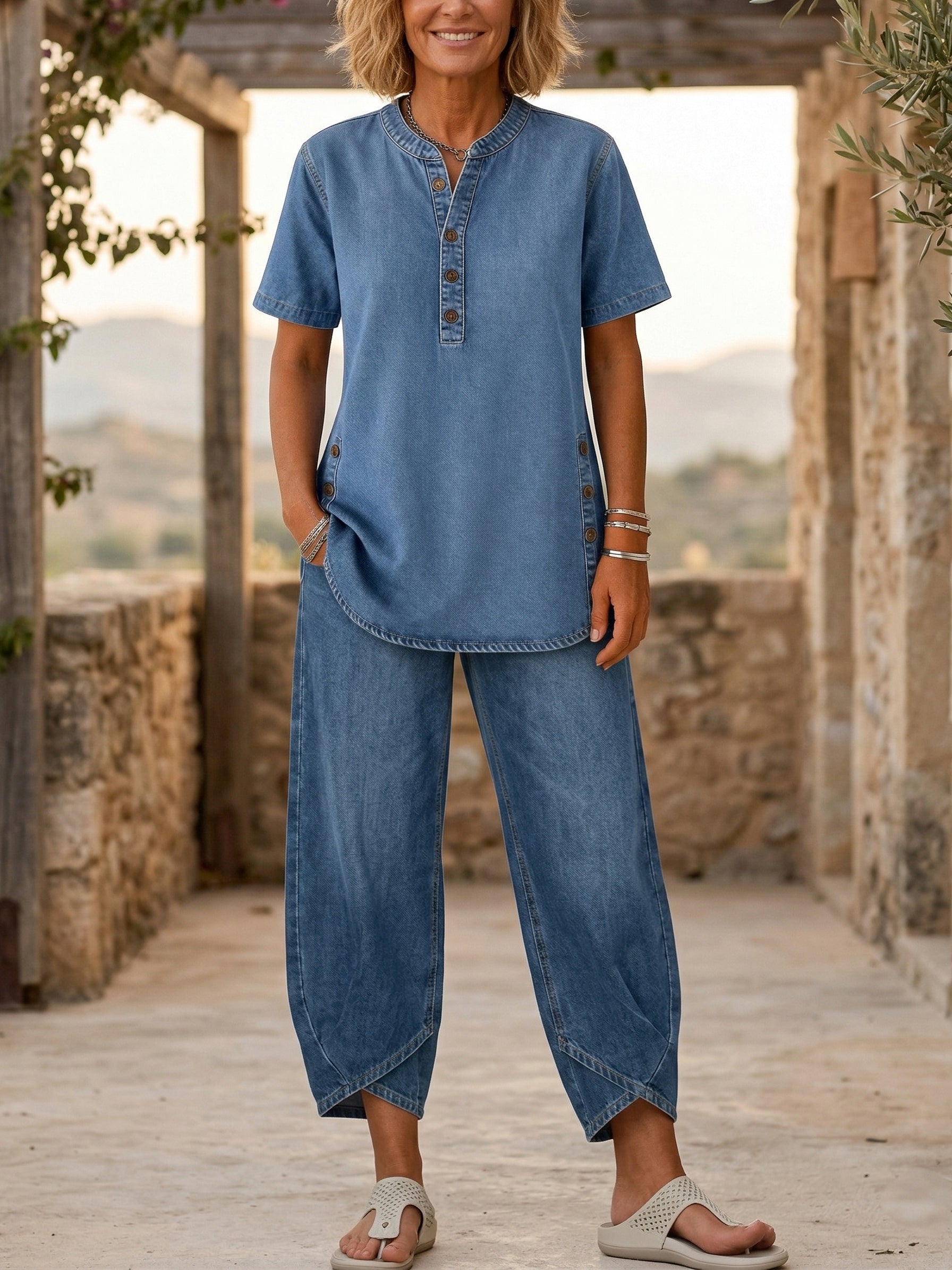 Willow Denim Two Piece Set
