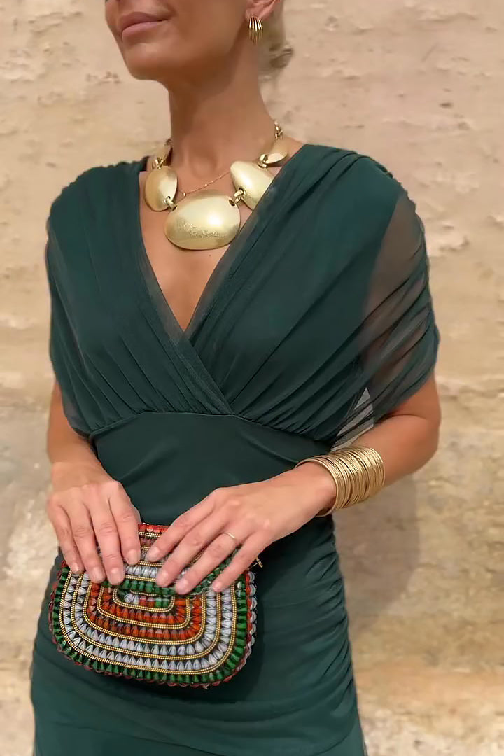 Henrietta™ | Elegant V-Neck Fantasy Floral Maxi Dress