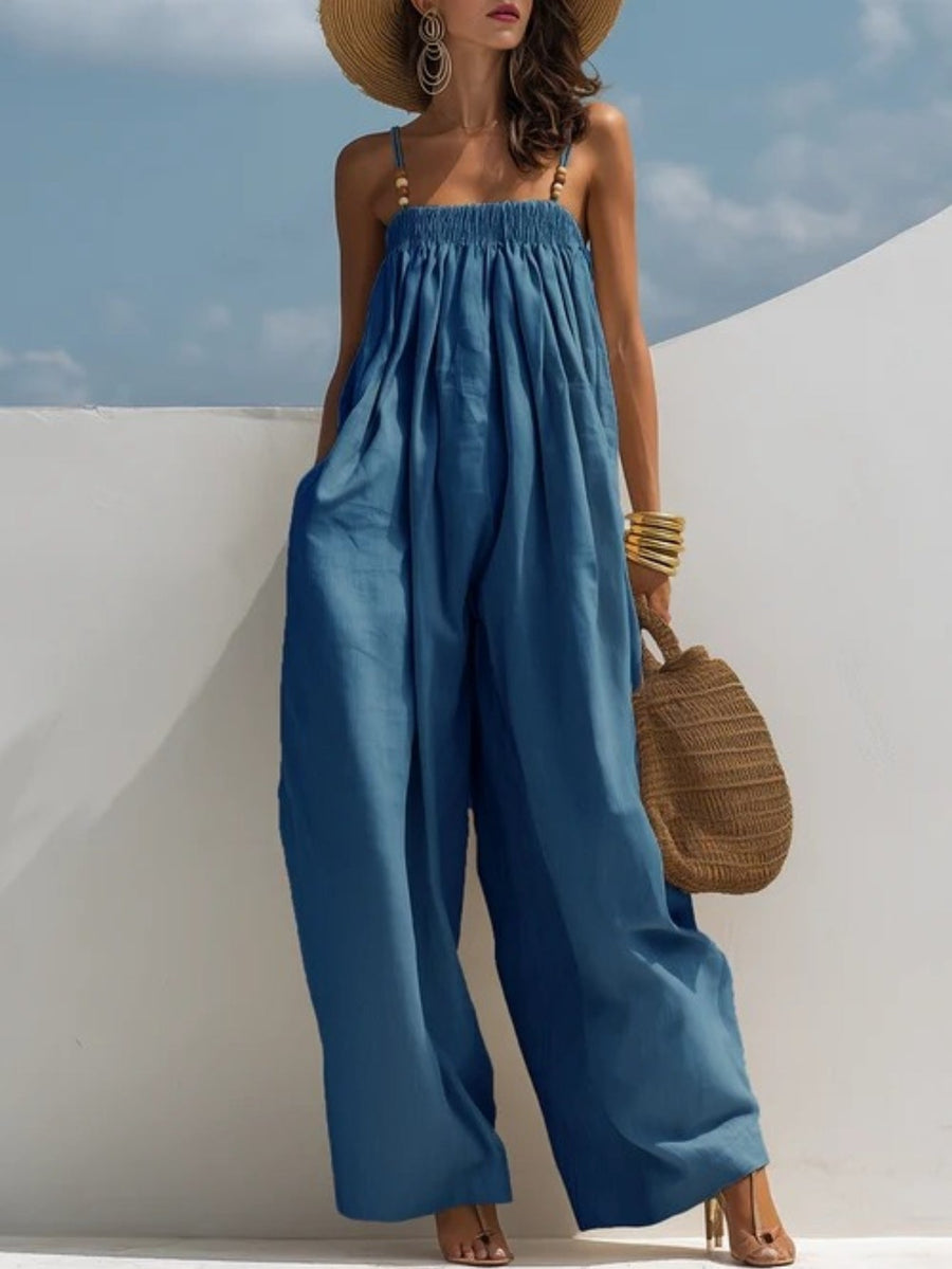 Monica Wide-Leg Denim Jumpsuit