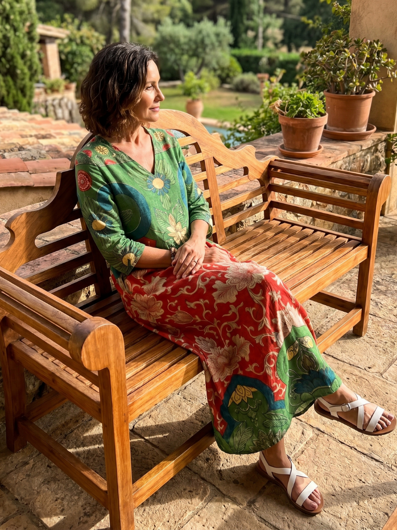 Sloane Mixed Print Midi Dress