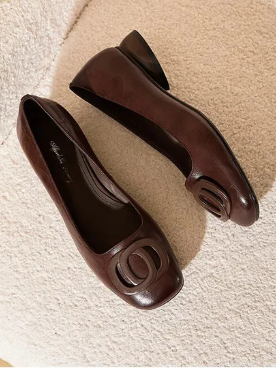 Opium Square-Toe Leather Flats