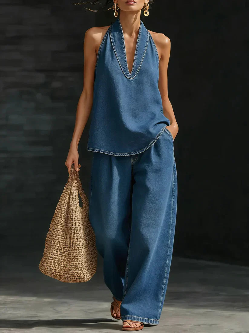 Martina Flowing V-Neck Jumpsuit