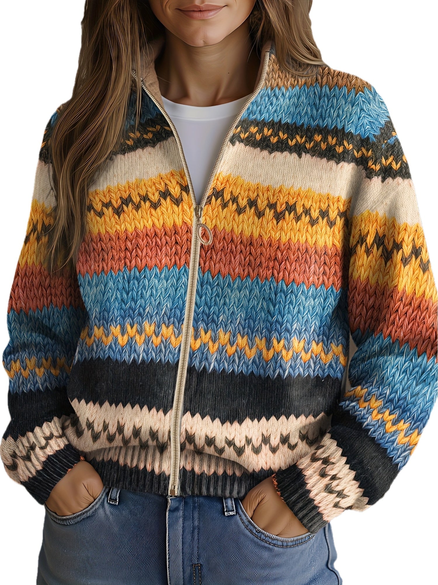 Yseult Zigzag Stripe Cardigan