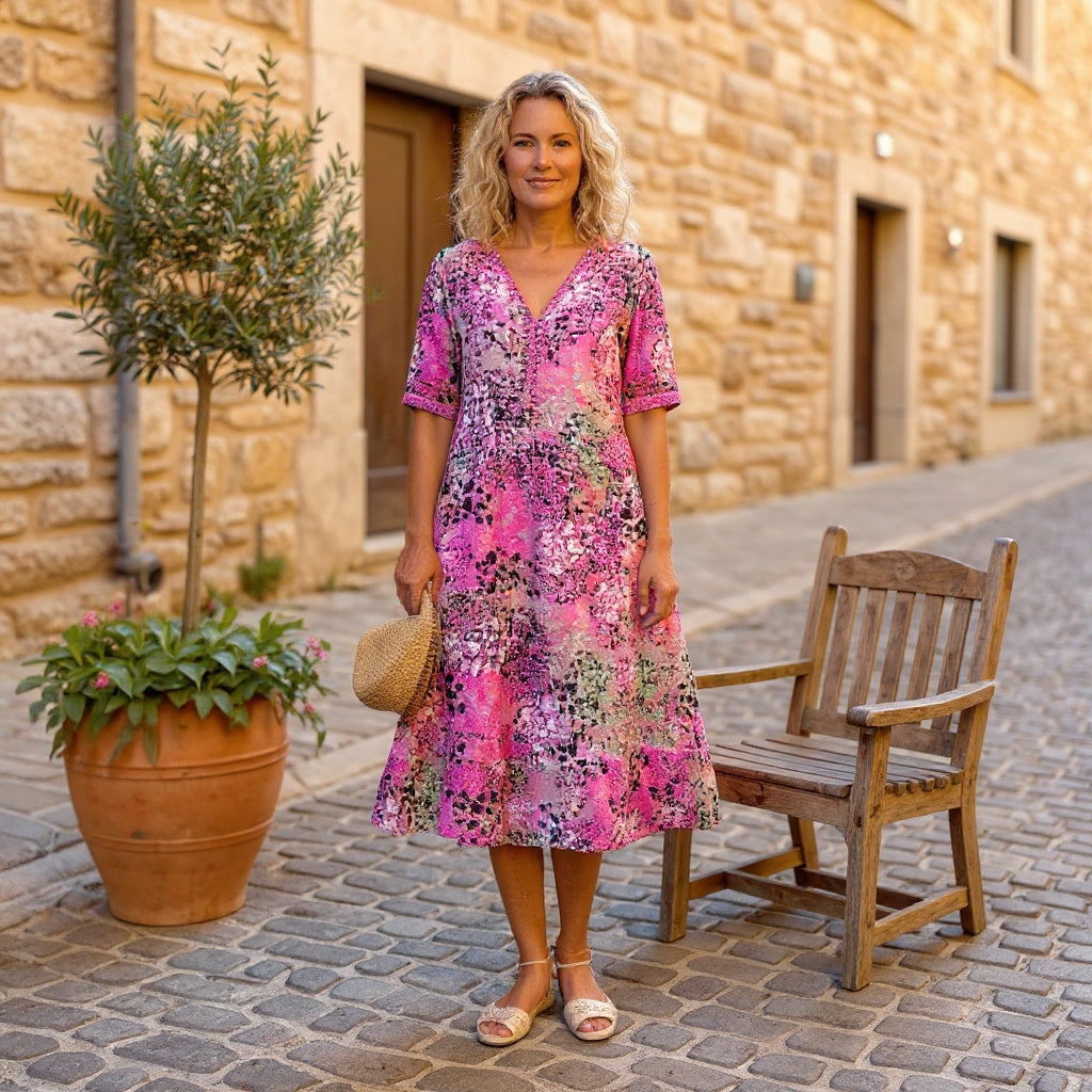 Rachel Printed Midi Dress