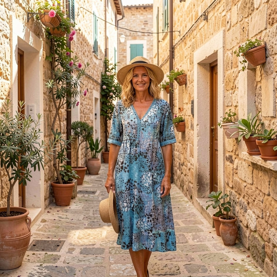 Rachel Printed Midi Dress