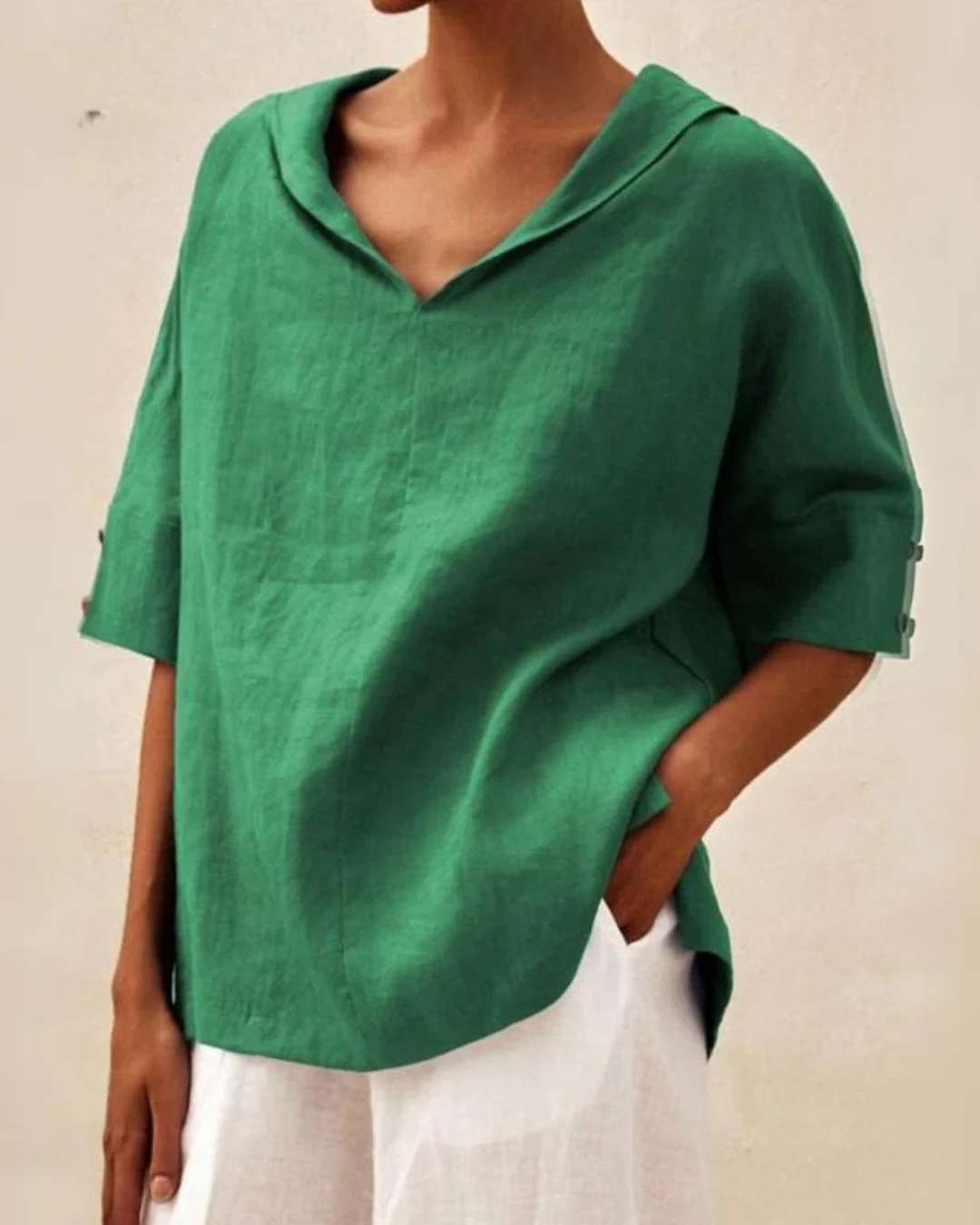 Claire | Relaxed Hooded Linen Blouse