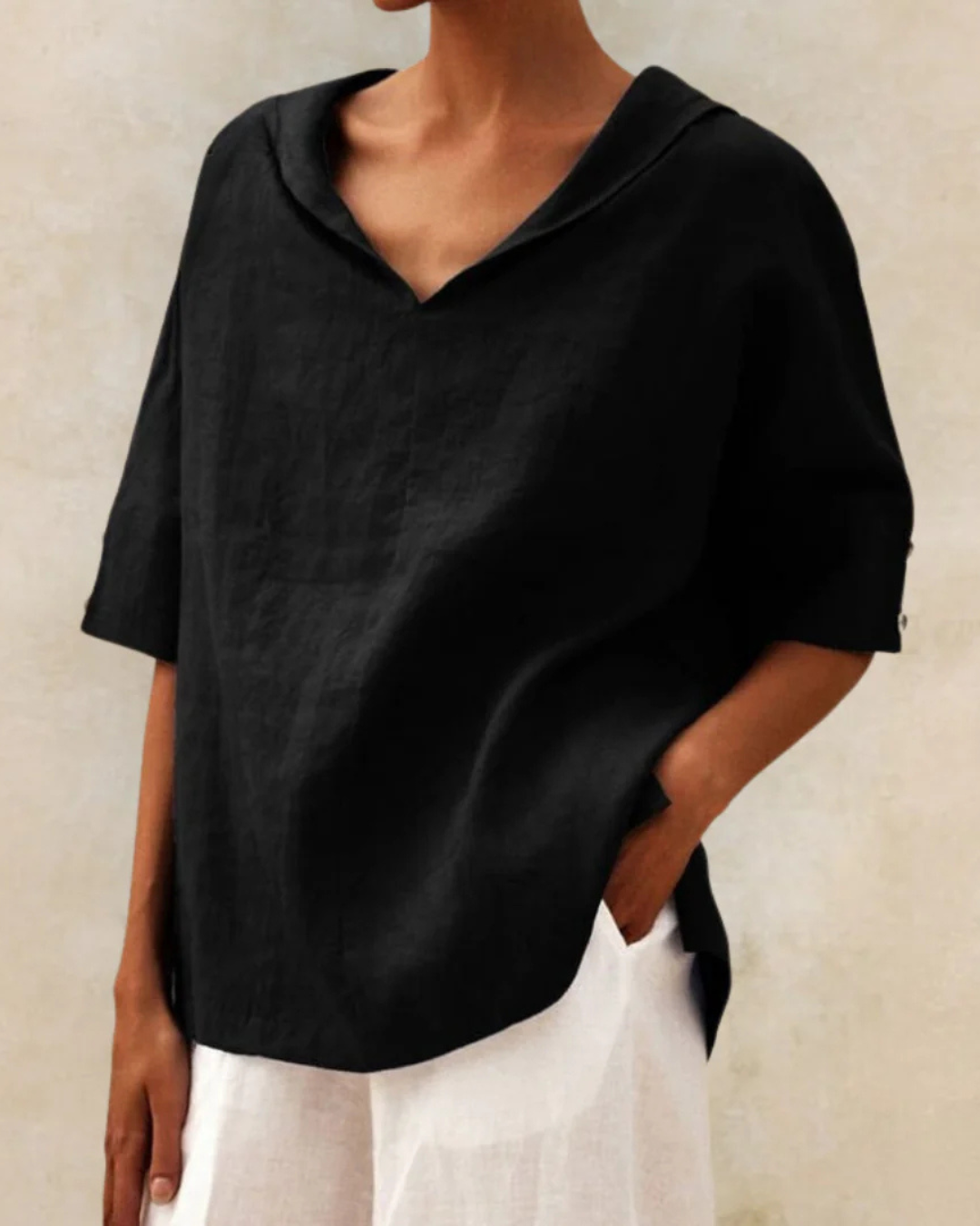 Claire | Relaxed Hooded Linen Blouse