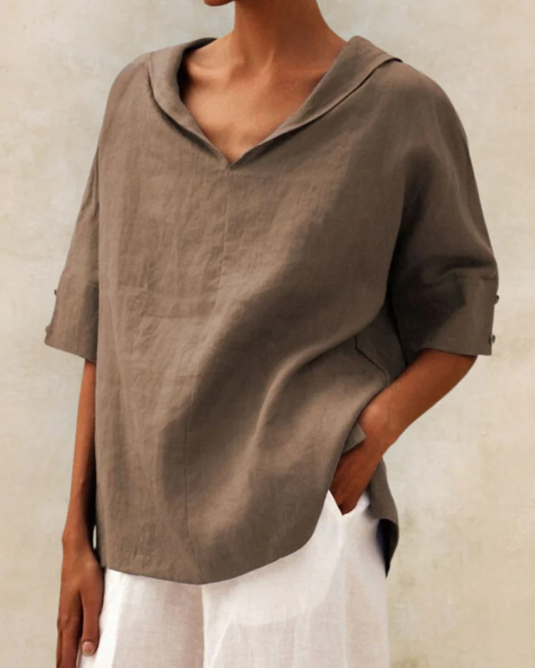 Claire | Relaxed Hooded Linen Blouse