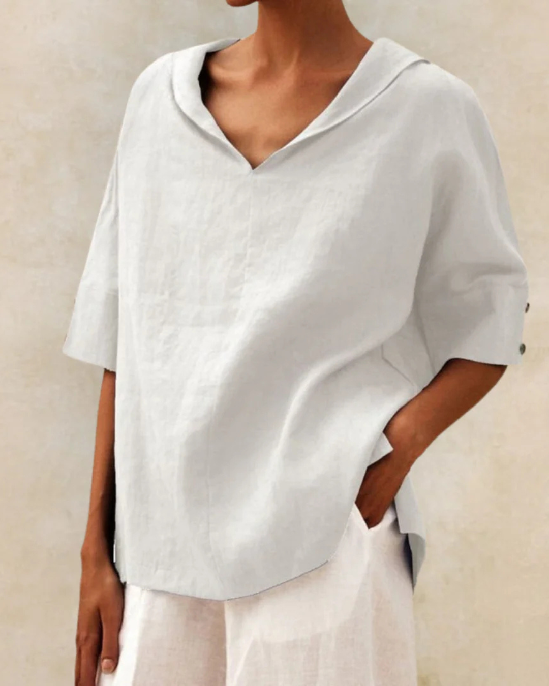 Claire | Relaxed Hooded Linen Blouse