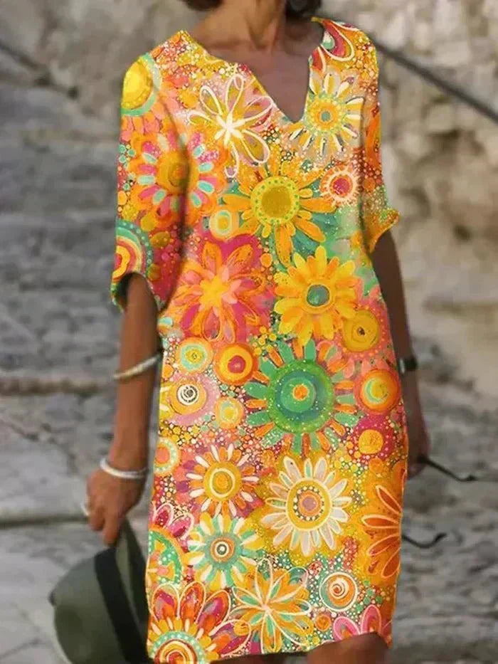 Nira Vibrant Floral Dress
