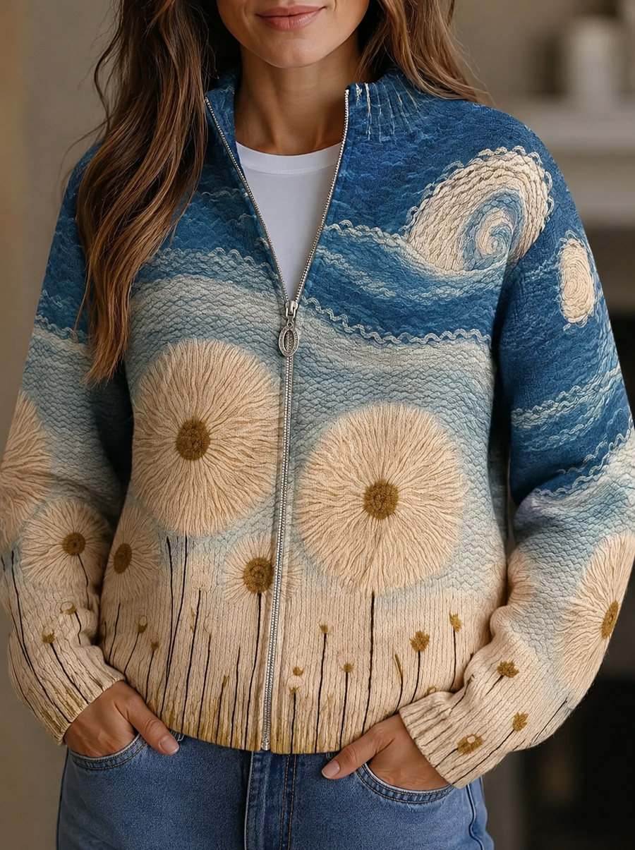Yolanda Quilted Meadow Cardigan