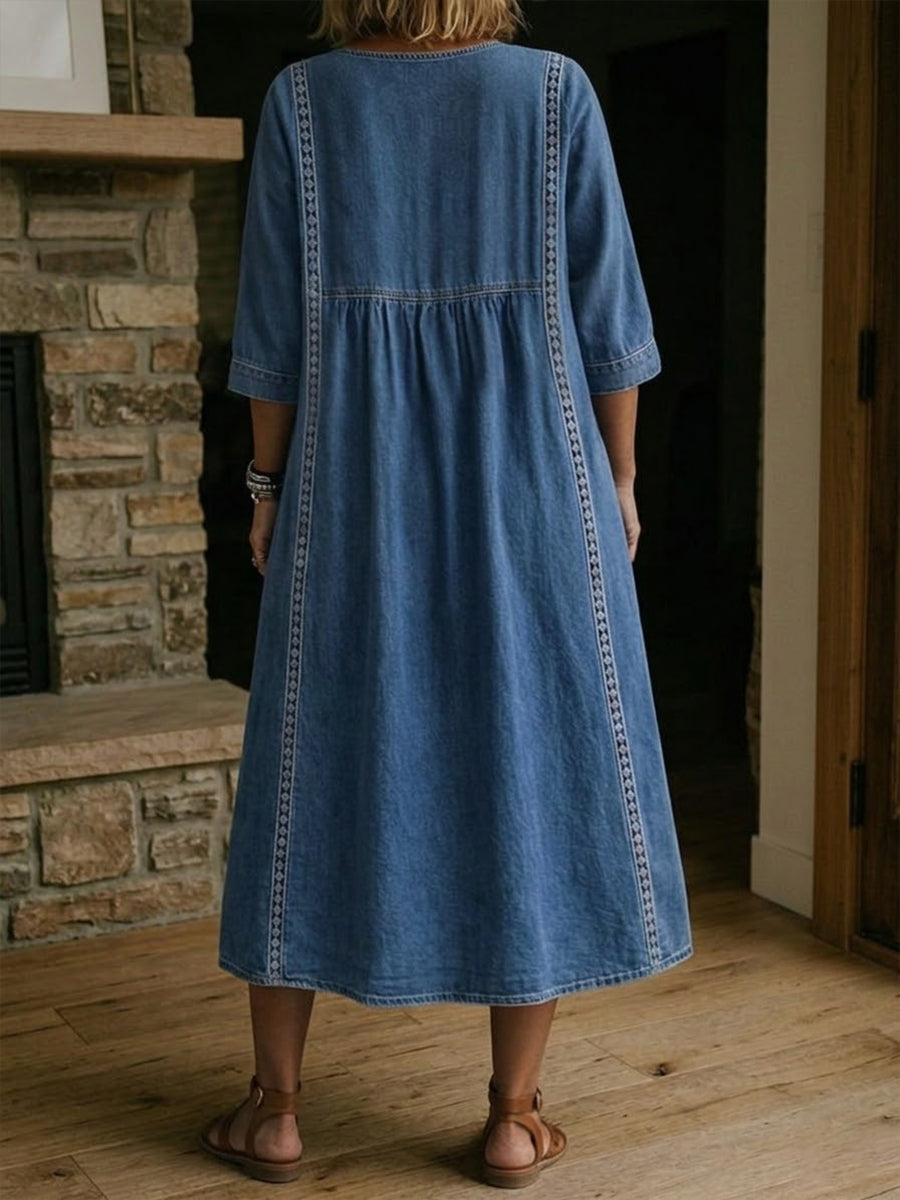 Chloe Denim Lace Dress