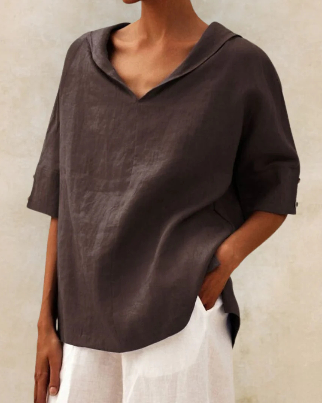 Claire | Relaxed Hooded Linen Blouse