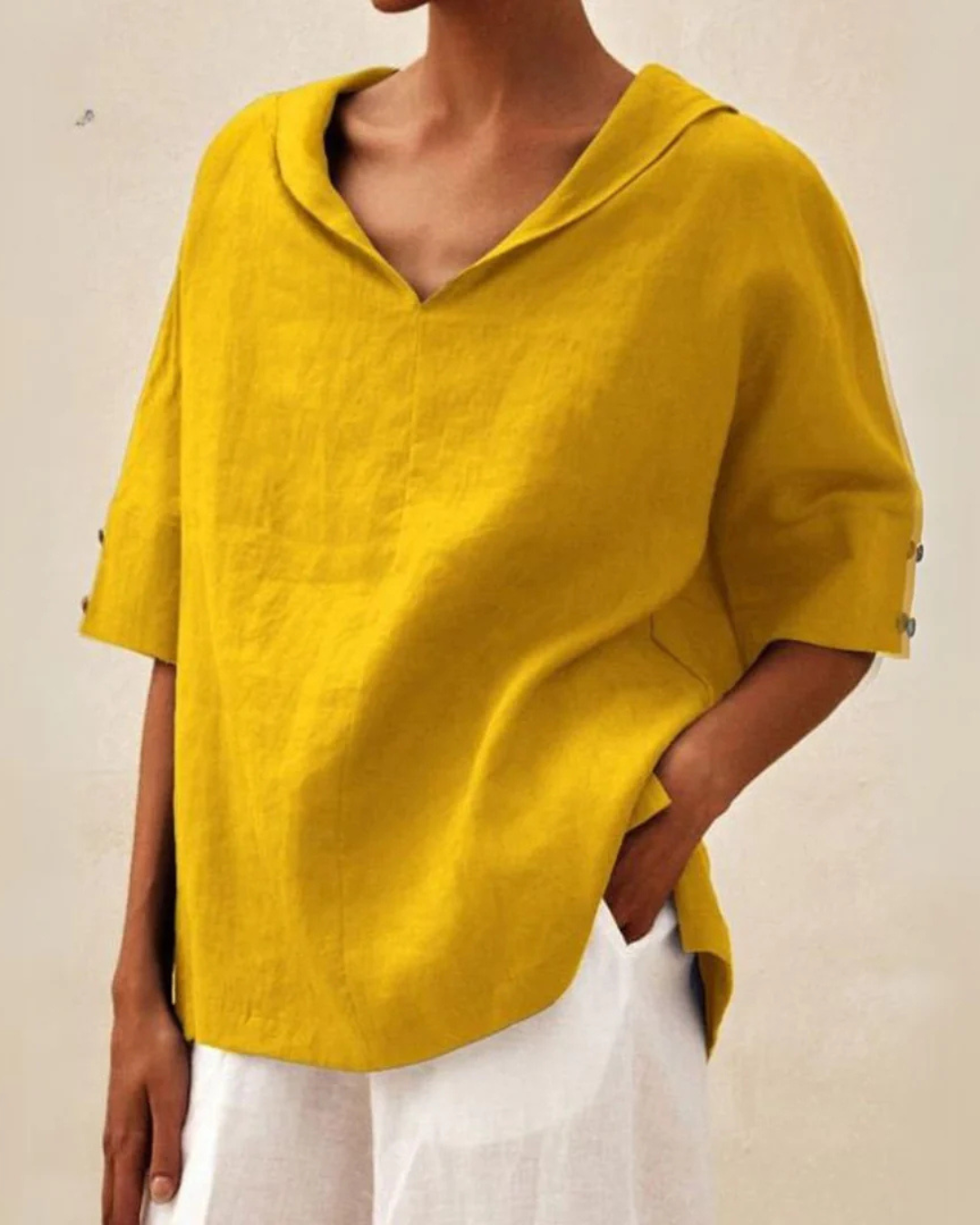 Claire | Relaxed Hooded Linen Blouse