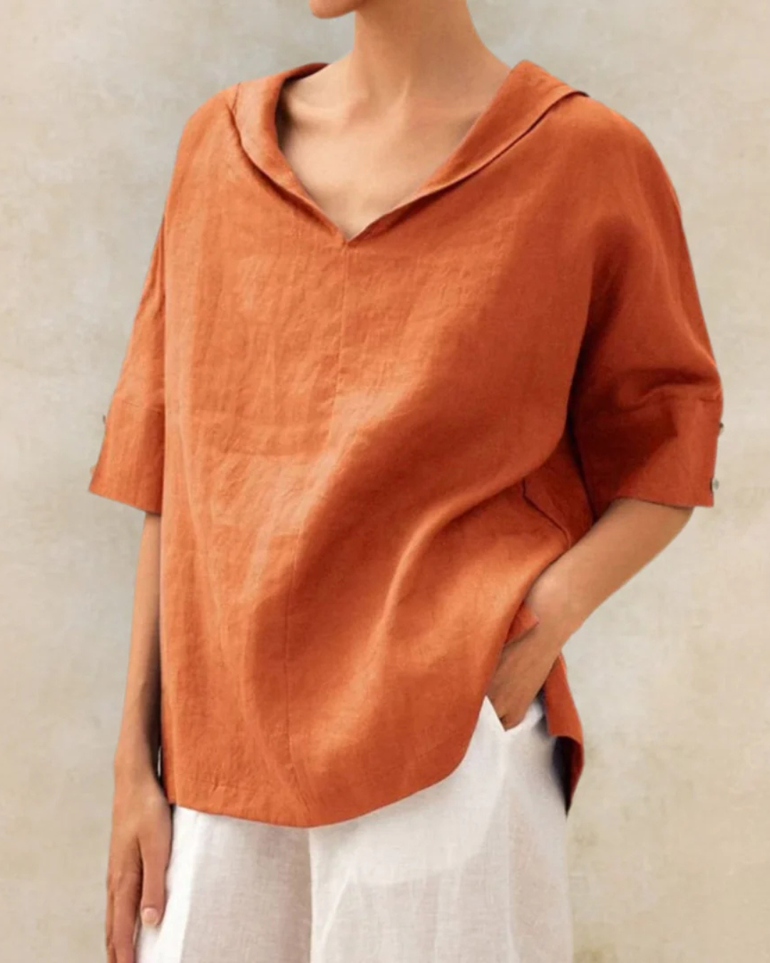 Claire | Relaxed Hooded Linen Blouse